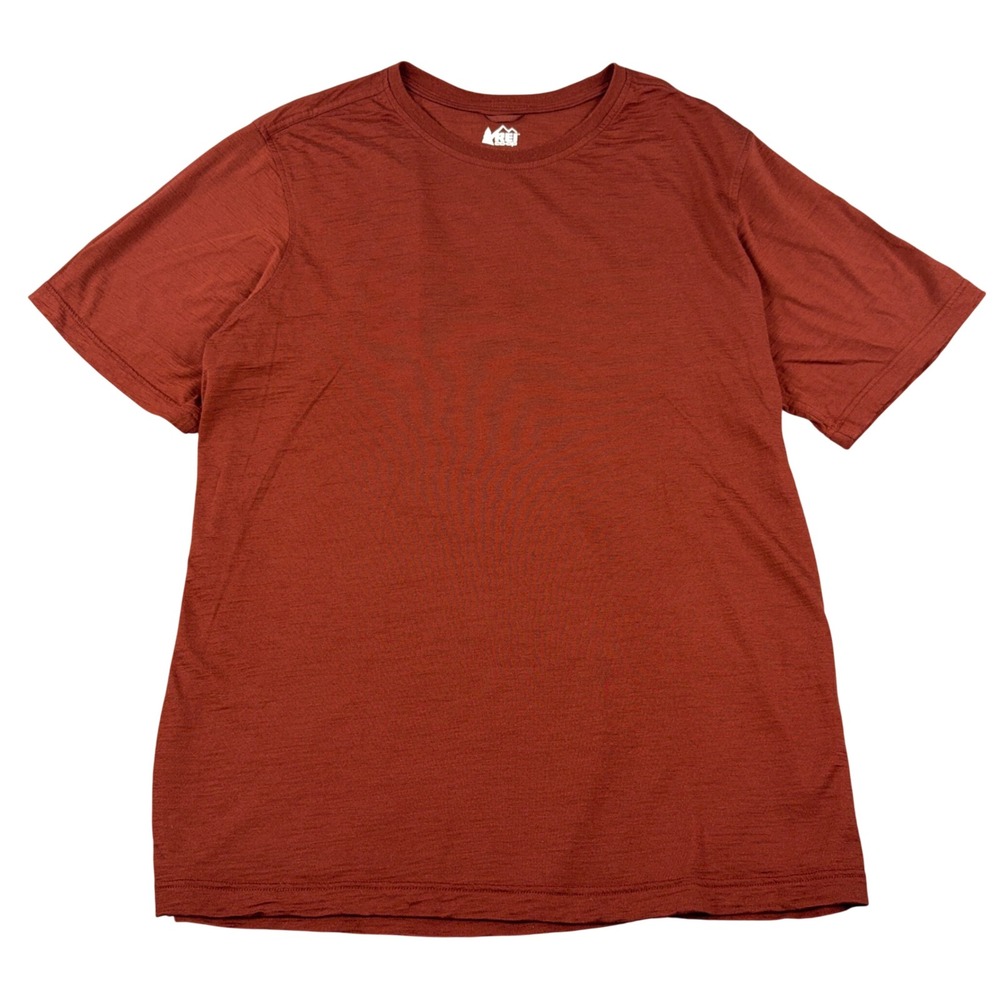 REI Co-op Merino Wool Tencel Blend Shirt Mens XL Rust Red Hiking Active Outdoor